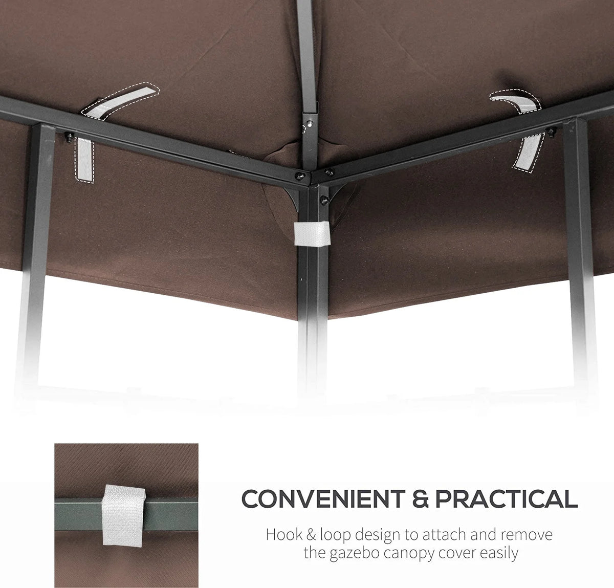 2026 10x10 Ft Outdoor Patio Gazebo Replacement Canopy, Double Tiered Gazebo Tent Roof Top Cover Only(Frame Not Include)
