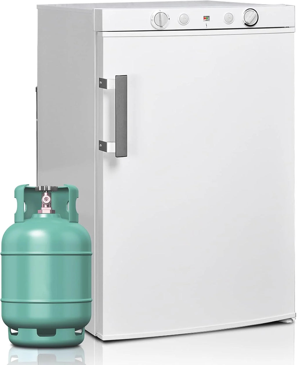 Refrigerador/congelador SMETA 2026 a gas, 12V/230V, refrigerador con compartimento congelador de 100L, refrigerador combinado silencioso para camping, hogar, caravana, garaje, puerta, autocaravana, blanco