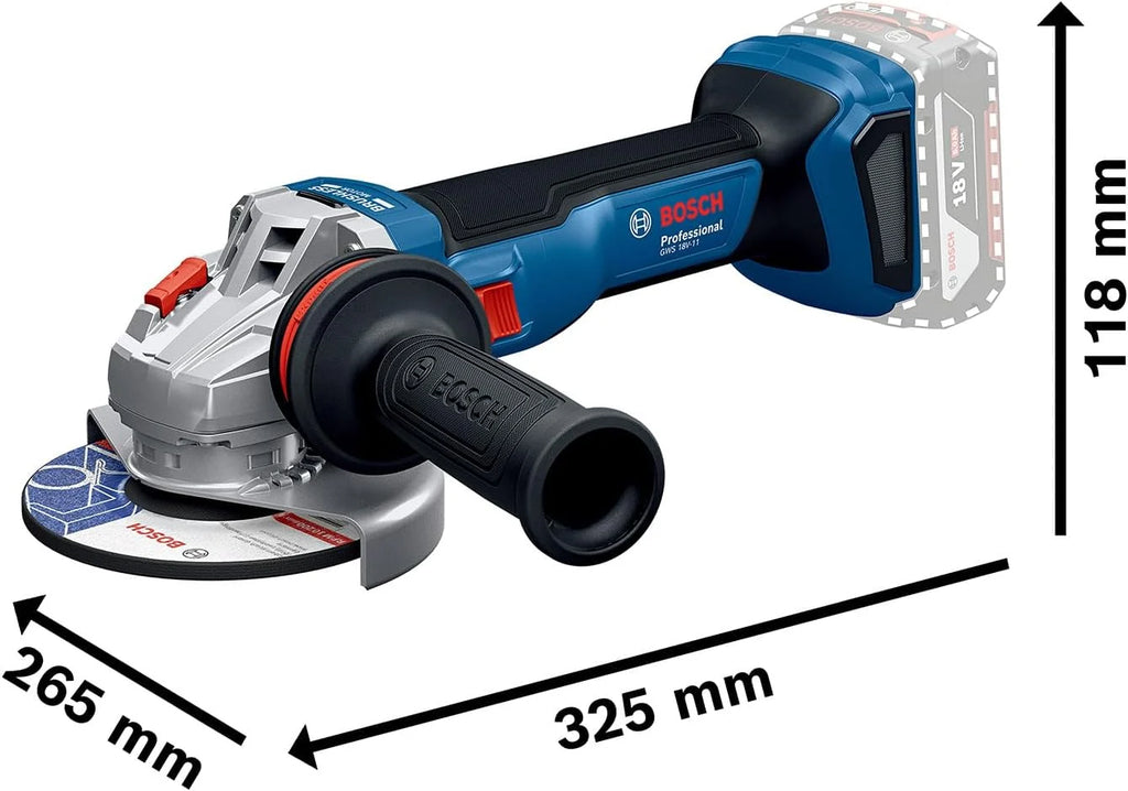 Amoladora angular inalámbrica GWS 18V – 11 (modelo 2026)