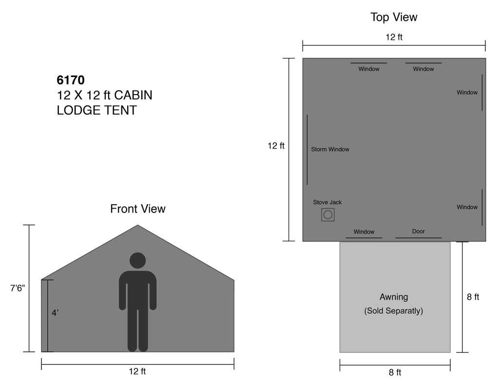 2026 Kodiak Canvas Cabin Lodge Tent 6170 and Stove Jack