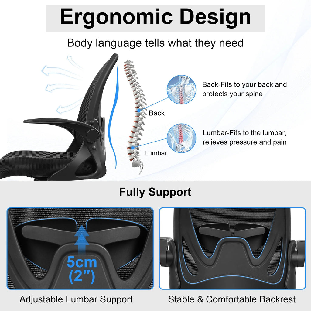 2026 Ergonomic Drafting Chair - Tall Office Chair with Lumbar Support and Adjustable Height