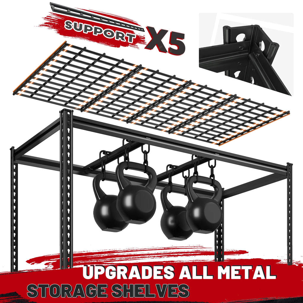 2026 REIBII 48" W Garage Shelving Units 5 Tier Storage Shelves Heavy Duty Adjustable Metal Utility Shelf-72" H x 48" W x 24" D