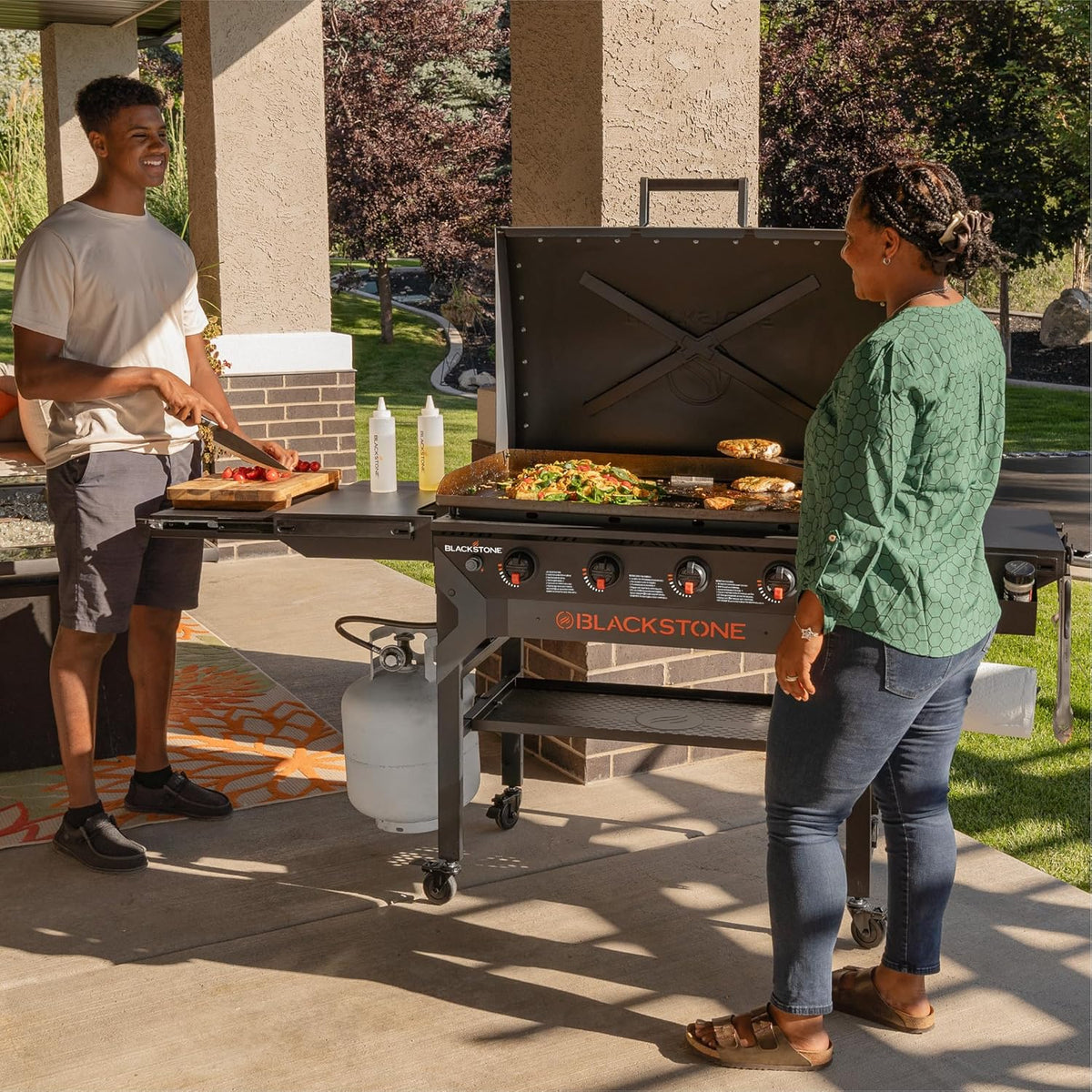 2026 Iron-forged 36" Omnivore Griddle - Premium Powder-coated Steel with Reinforced Hood, Black Finish