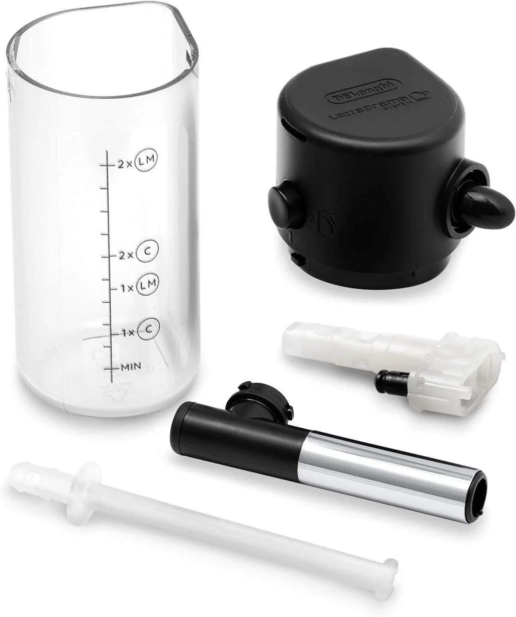 Cafetera automática De'Longhi Magnifica Evo ECAM 292.81.B (modelo 2026) con sistema de leche LatteCrema, 7 botones de selección directa para capuchino, espresso y otras especialidades de café, función para 2 tazas, color negro.