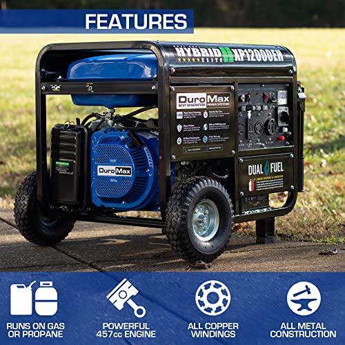 2026 XP12000EH Dual Fuel Generator – 12,000W Gas/Propane, 457cc 4-Stroke Engine, EPA/CARB Compliant