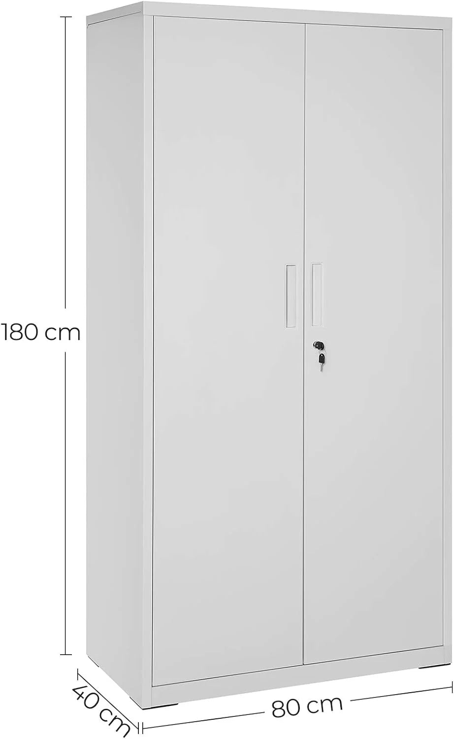 Archivador SONGMICS 2026, armario multiusos, armario de almacenamiento de acero, 5 niveles, puertas dobles, cerradura, armario para herramientas, estantes ajustables, garaje, oficina, sala de estar, gris OMC015G01