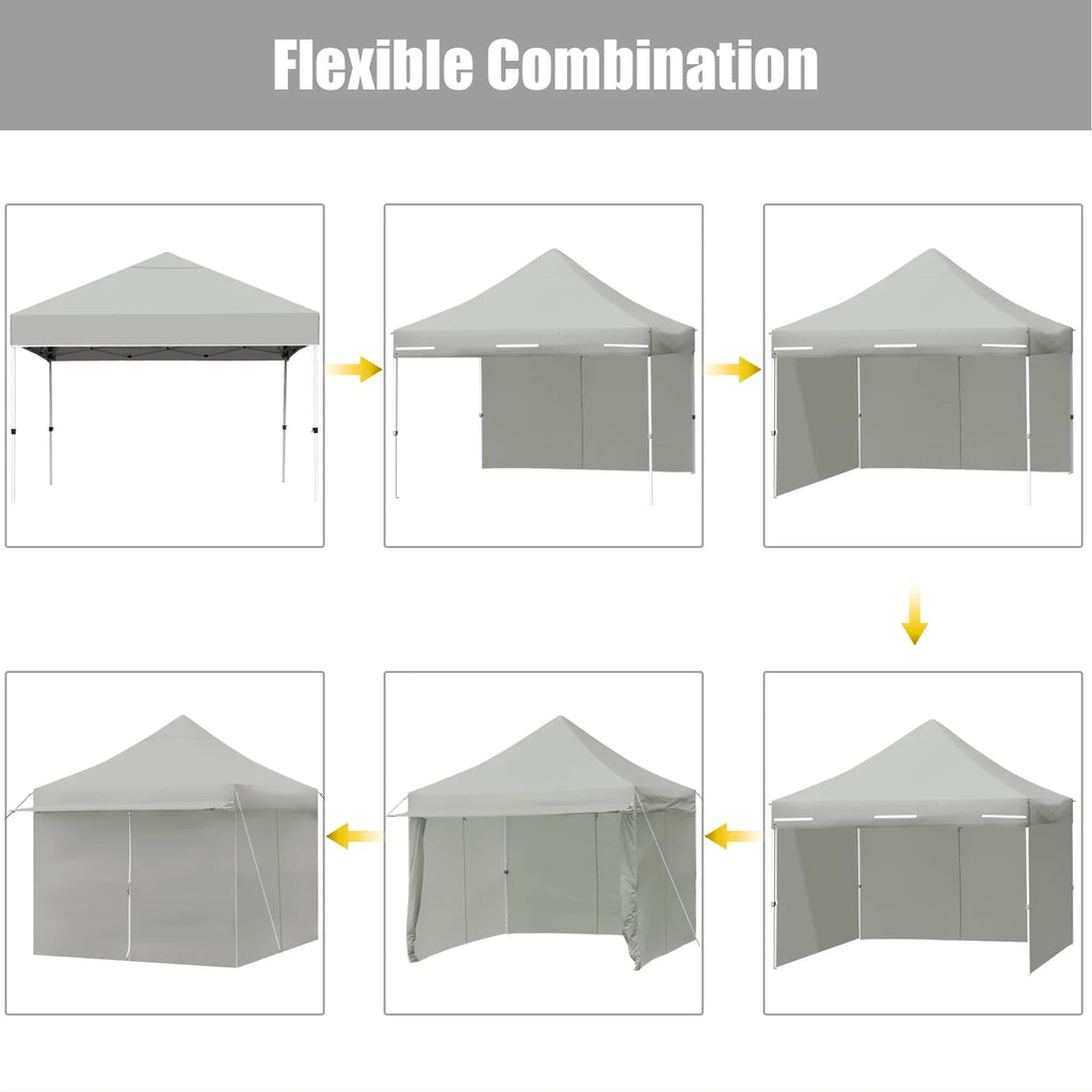 2026 Patiojoy 10x10ft Pop up Tent, 4 Height Adjustment Folding Camping Tent with Awning Blue