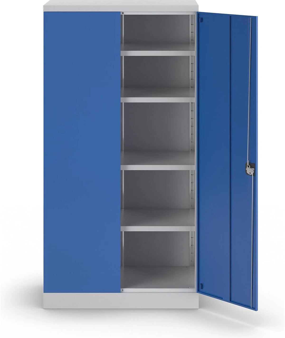 Eurokraft 2026 | Armario de acero Nilas | con 4 estantes | Alto x Ancho x Profundidad 1950 x 1000 x 500 mm | Gris claro/Azul genciana