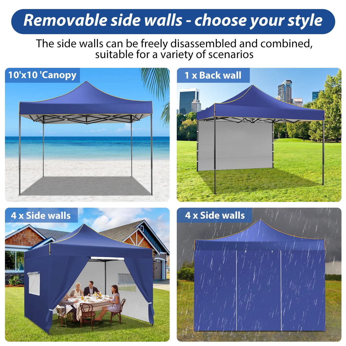 2026 SANOPY 10'x10' Pop up Canopy Tent Anti-UV Waterproof Outdoor Gazebo Instant Party Wedding Backyard Canopy Tent Shade Shelter for Backyard, Patio, Parties,Khaki