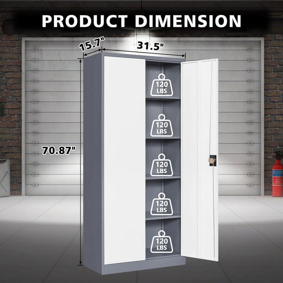 2026 STANI Metal Storage Cabinet with Locking Doors, Garage Lockable Steel Cabinets with 4 Doors and 5 Shelves for Home, Garage, Pantry Workshop Warehouse