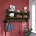 2026 40 Inch Wall Mounted Coat Rack with Shelf, Wooden Entryway Storage and Hanging Organizer