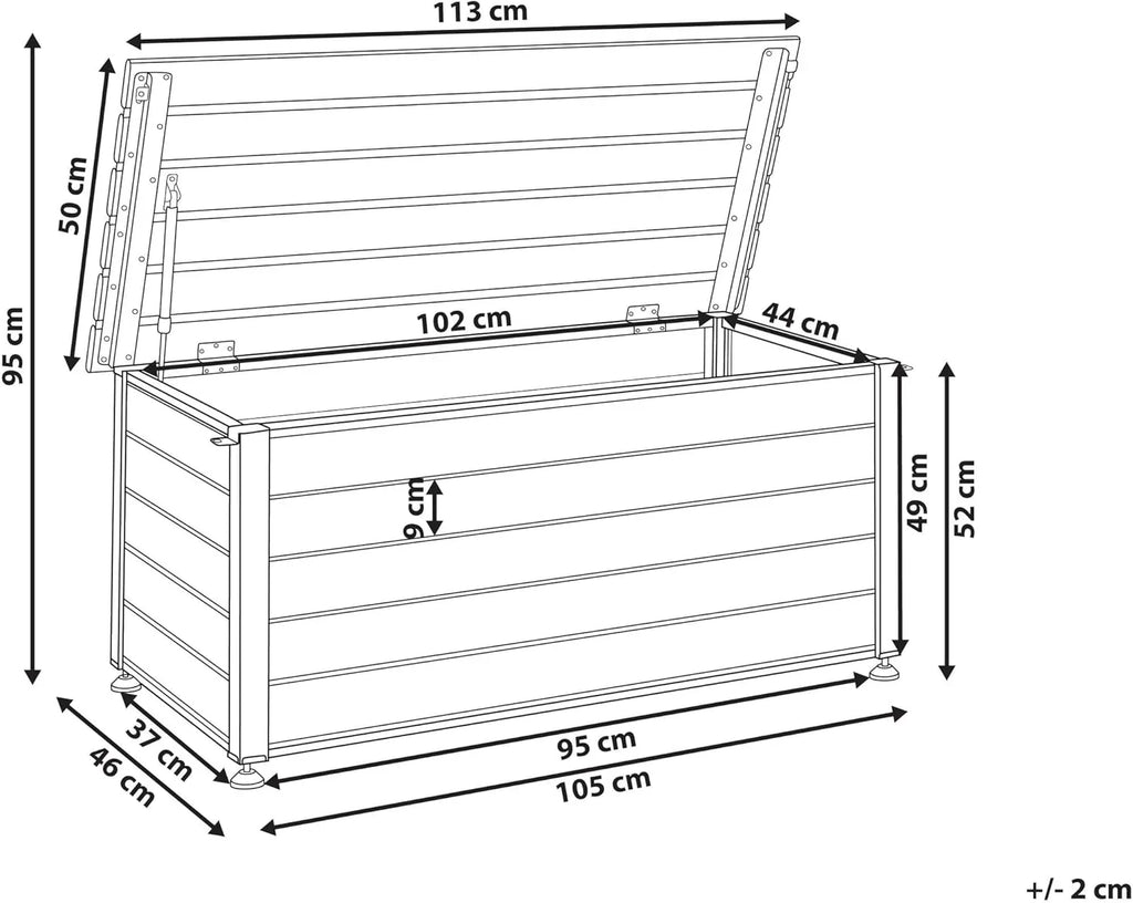 2026 Beliani Arcón para exterior de aluminio mueble de almacenaje de jardín blanco 113 x 50 cm Campalto
