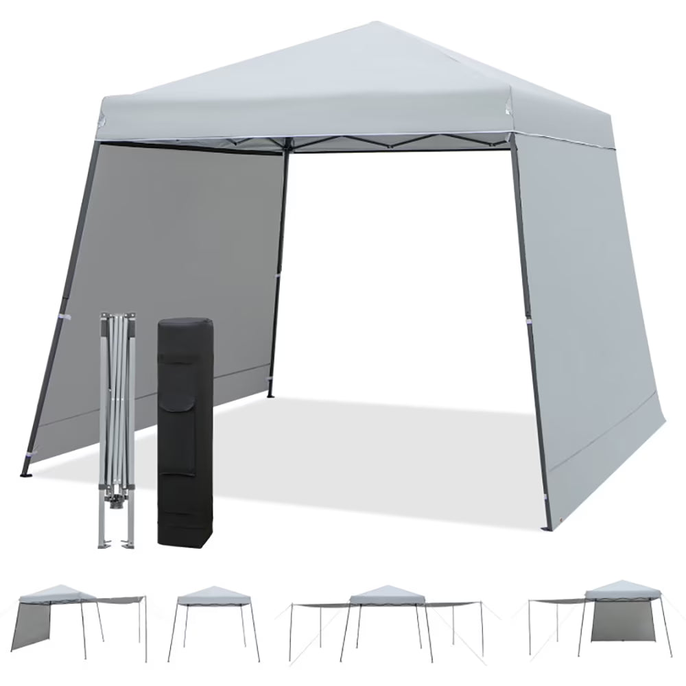 2026 GVN Patio 10x10FT Instant Pop-up Canopy Folding Tent with Sidewalls and Awnings Outdoor-Gray, Full Waterproof Outdoor Party Event Tents for Outside Party Waterproof Tent BBQ Shelter