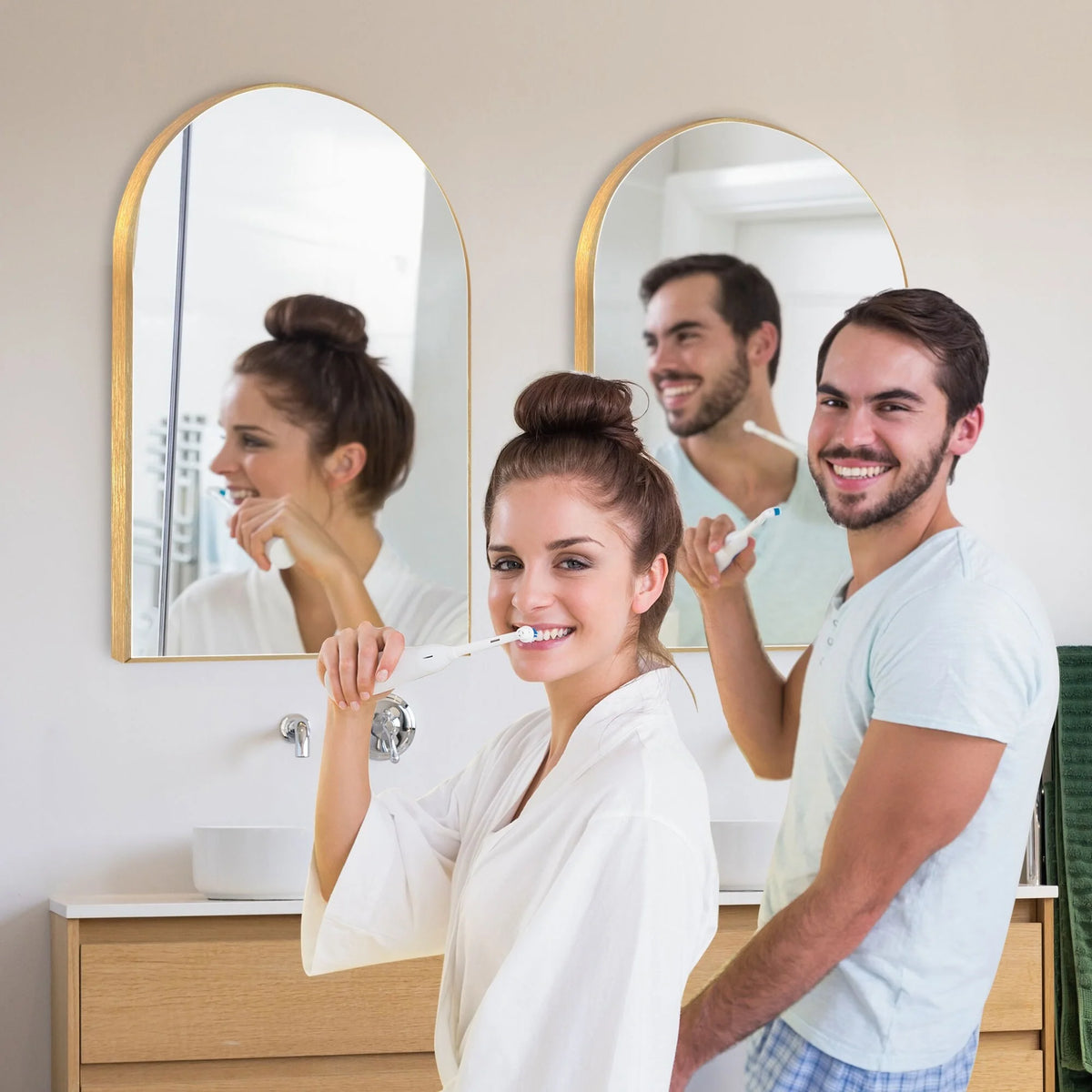 2026 Modern Arch Aluminum Bathroom Wall Mirror, Wall Mounted Vanity Mirror for Bathroom, Bedroom and Home Decor