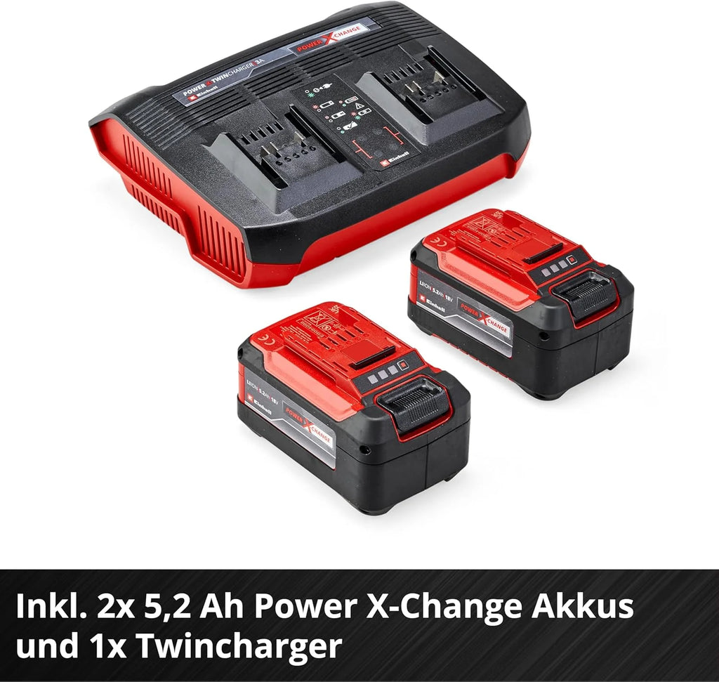 Cortacésped inalámbrico Einhell RASARRO 36/42 Kit Power X – Change 2026 (36 V, ancho de corte de 42 cm, hasta 725 m², sin escobillas, recogedor de césped de 50 L, función de mulching, incluye 2 baterías de 5,2 Ah + 1 cargador doble)