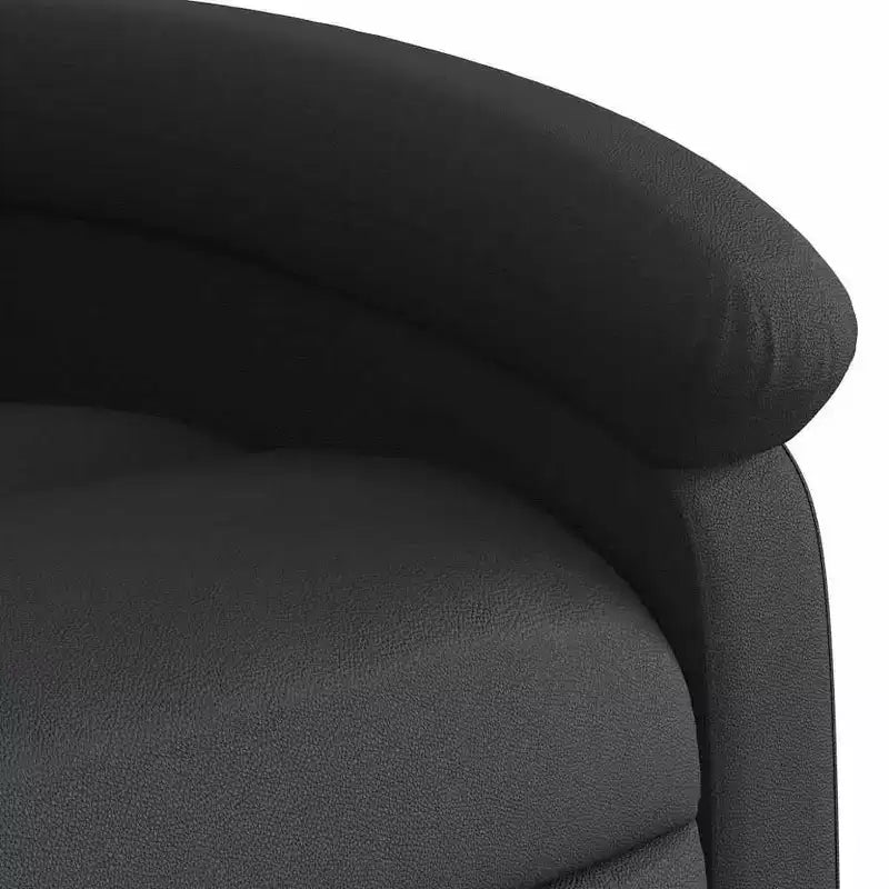 2026 Sillón reclinable de masaje – Vibración de 6 puntos, cuero auténtico, ajustable, negro
