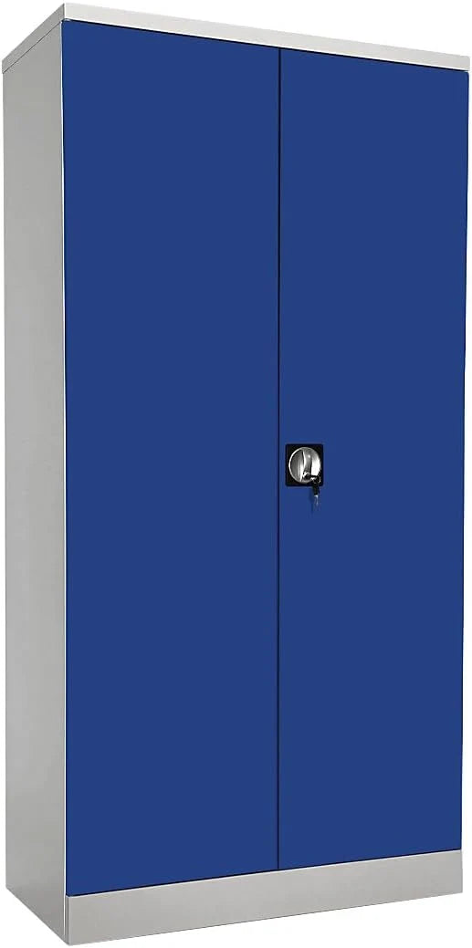 Eurokraft 2026 | Armario de acero Nilas | con 4 estantes | Alto x Ancho x Profundidad 1950 x 1000 x 500 mm | Gris claro/Azul genciana