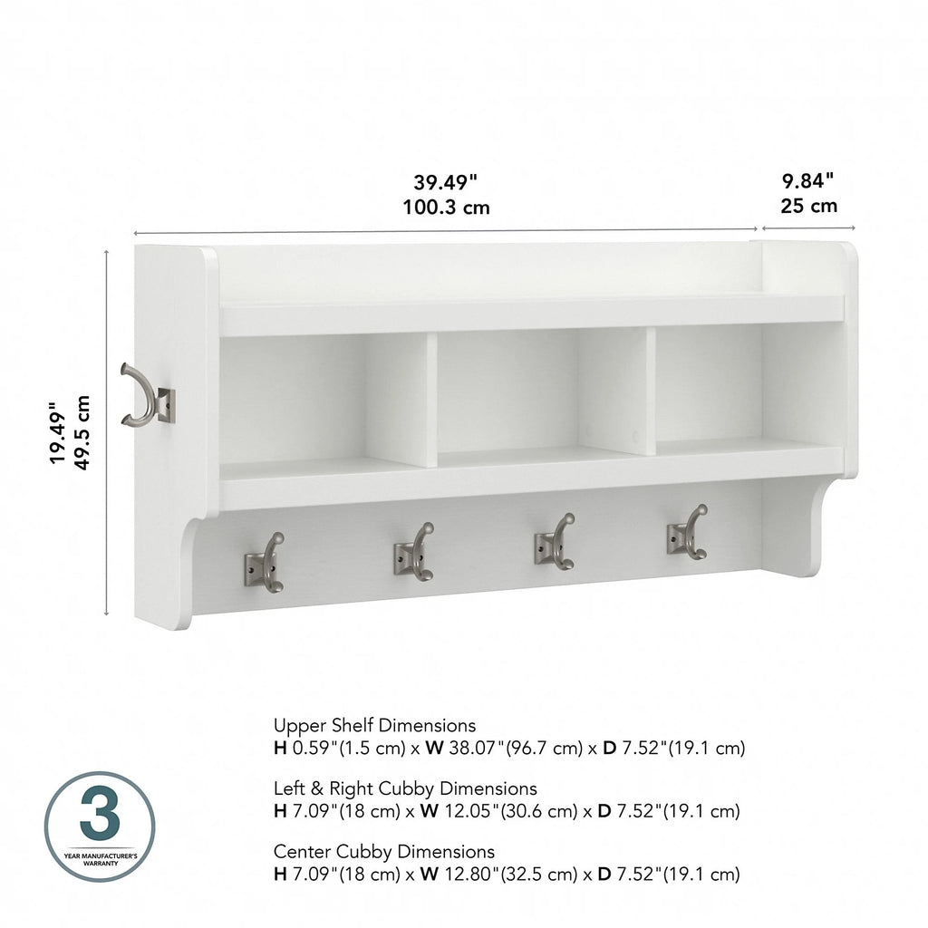 2026 40 Inch Wall Mounted Coat Rack with Shelf, Wooden Entryway Storage and Hanging Organizer