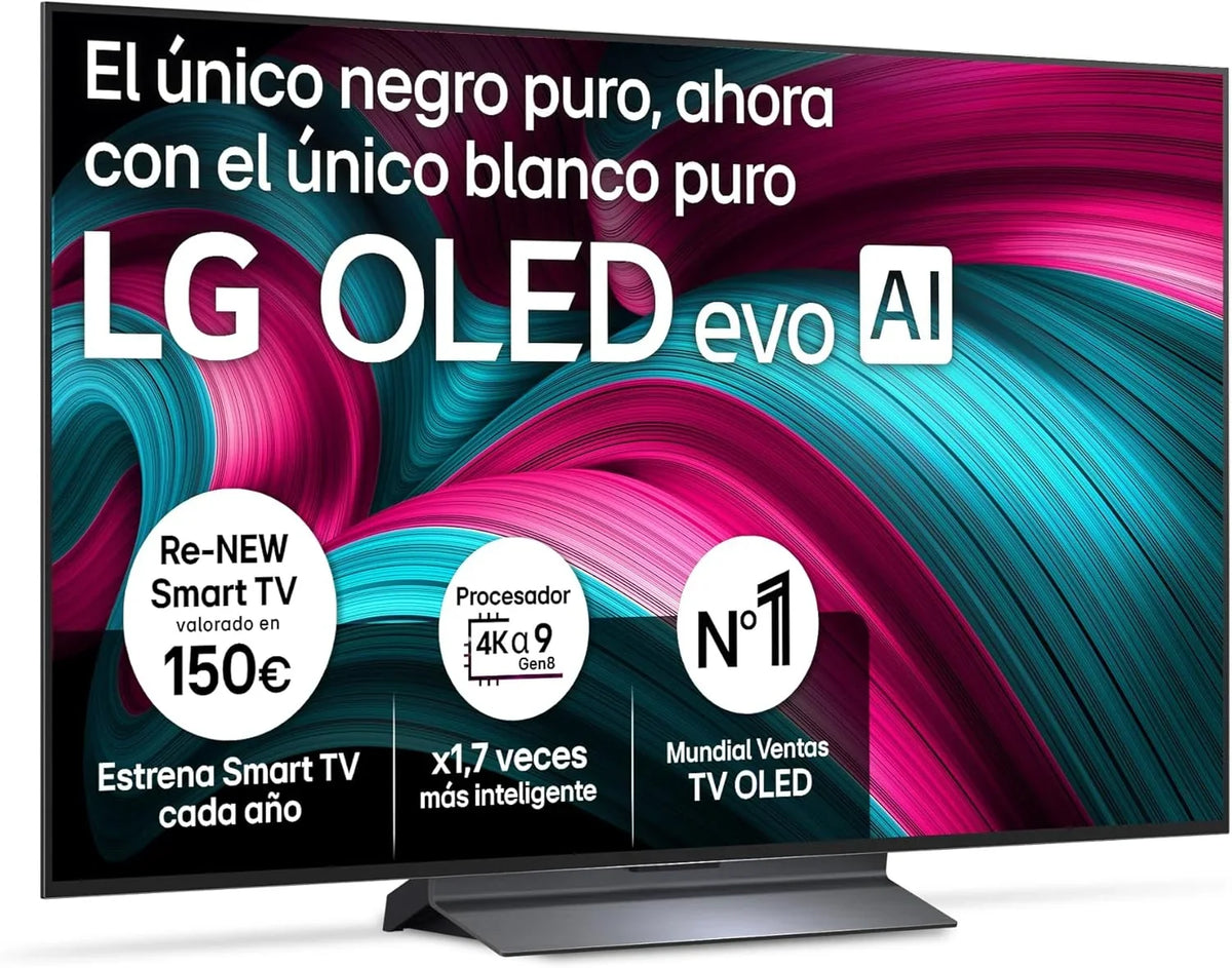 2026 OLED48C54LA – TV de 48", OLED EVO 4K, Smart TV AI C5, WebOS 25, Super Upscaling, Dolby Vision y Dolby Atmos, AMD FreeSync, Alexa/Google Assistant, Negro