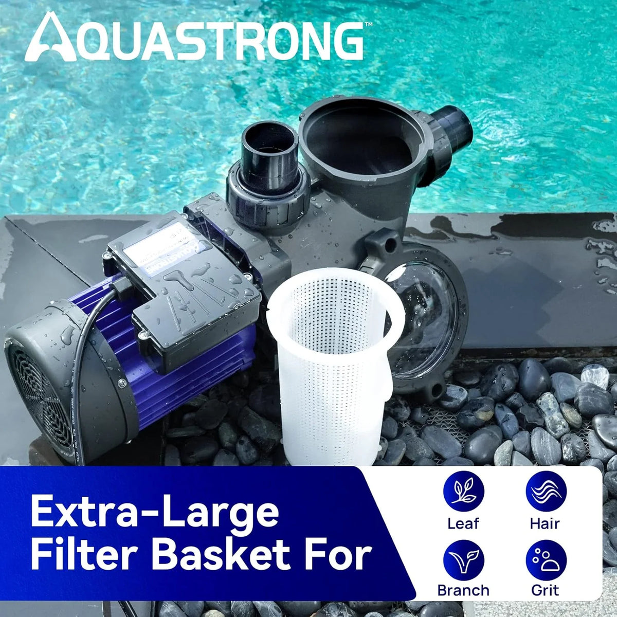 2026 Aquastrong in Above Ground Pool Pump High Flow with Timer 2HP 8917 Gph 220V
