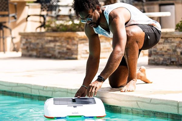 2026 Automatic Robot Solar Pool Skimmer with Easy to Empty Oversized Filter Tray and Integrated Smart Technology with Obstacle Avoidance, Plus…