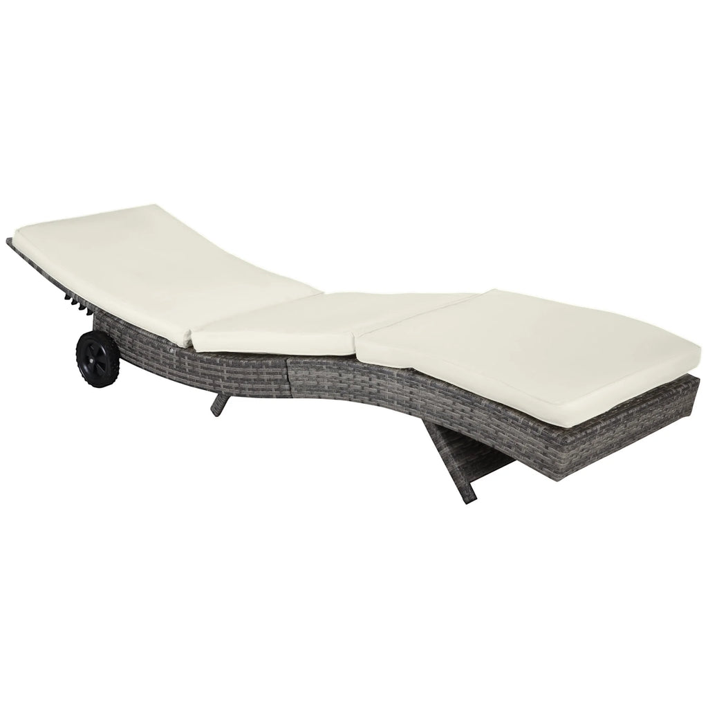 2026 DUOSONG Outsunny 27 Gallon Patio Wicker Storage Bench, Outdoor Pe Rattan Patio Furniture, 2-In-1 Large Capacity Rectangle Garden Storage Box With Handles And Cushion, Cream White Brown+White Steel