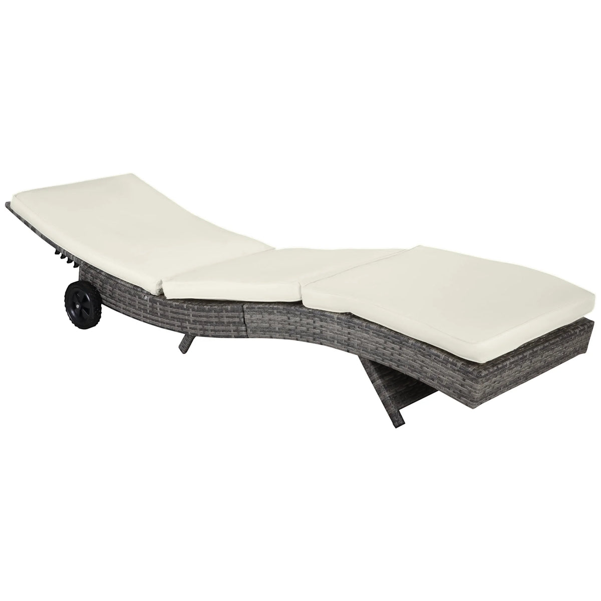 2026 DUOSONG Outsunny 27 Gallon Patio Wicker Storage Bench, Outdoor Pe Rattan Patio Furniture, 2-In-1 Large Capacity Rectangle Garden Storage Box With Handles And Cushion, Cream White Brown+White Steel