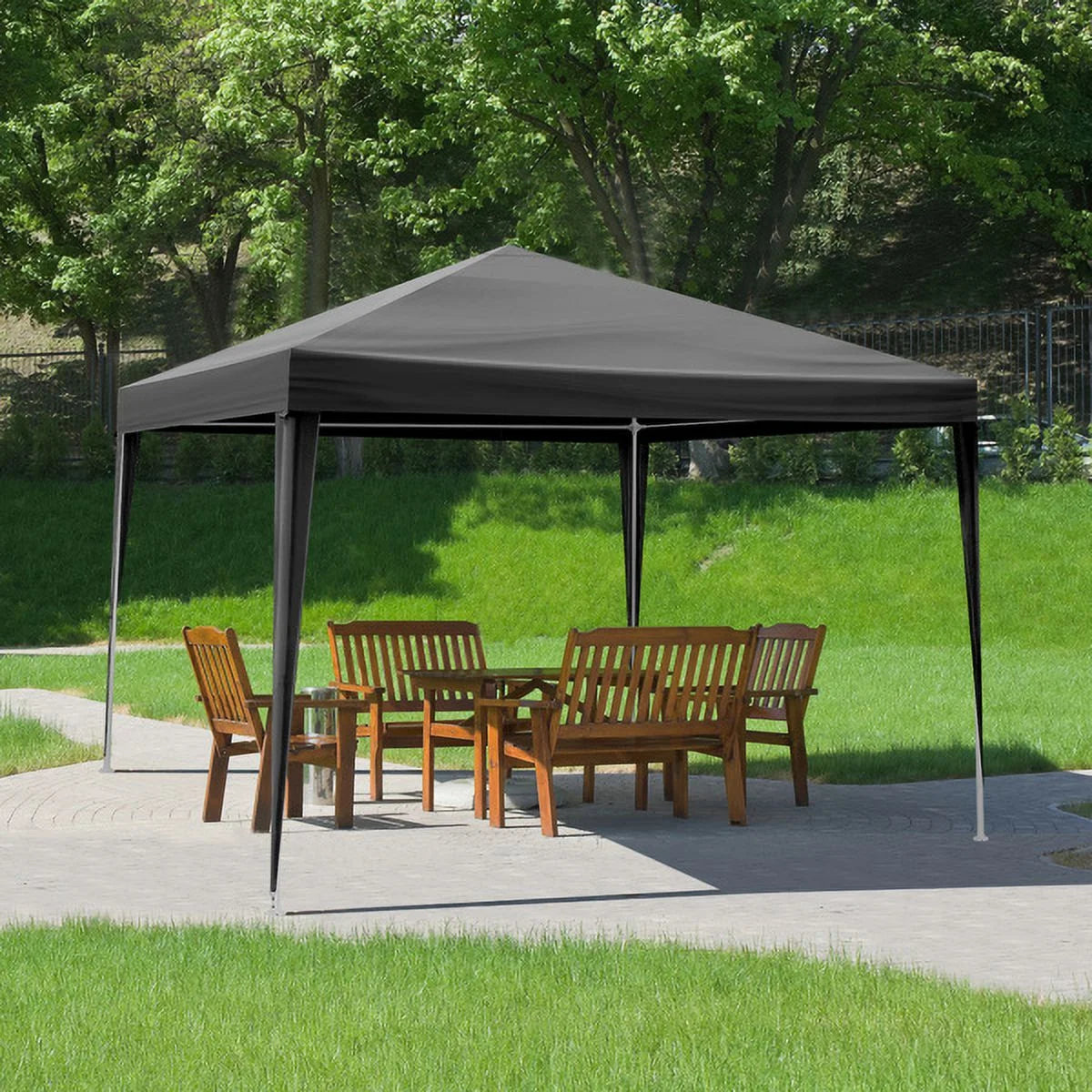 2026 Sythers 10'x10' Pop Up Canopy Tent with 4 Removable Sidewalls, Portable Gazebo, UV Resistant Waterproof, Enclosed Canopy Tent for Outdoor Events, Patio, Backyard, Party, BBQ, Camping, Black