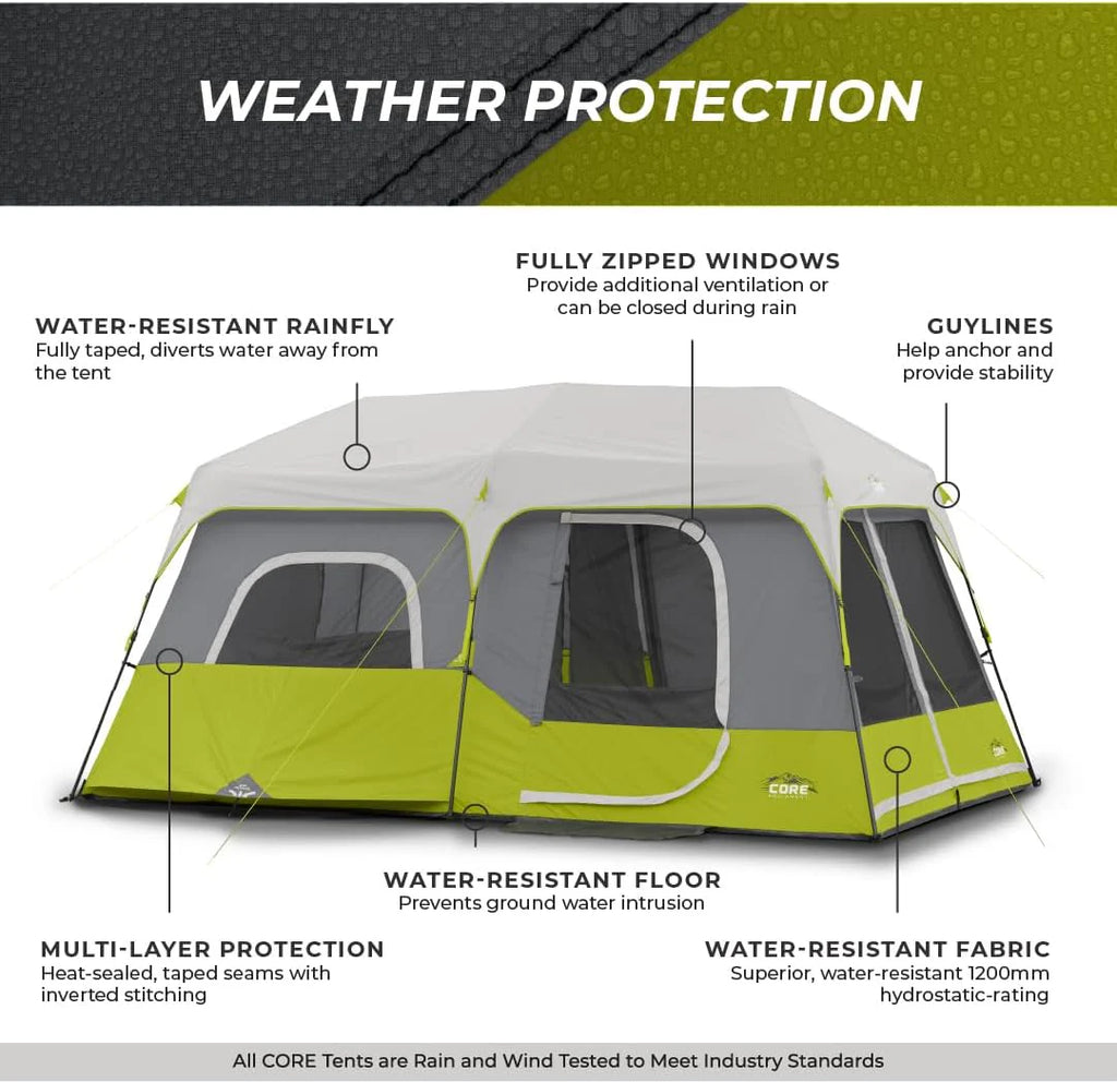 2026 9 Person Instant Cabin Tent - 14' X 9', Green
