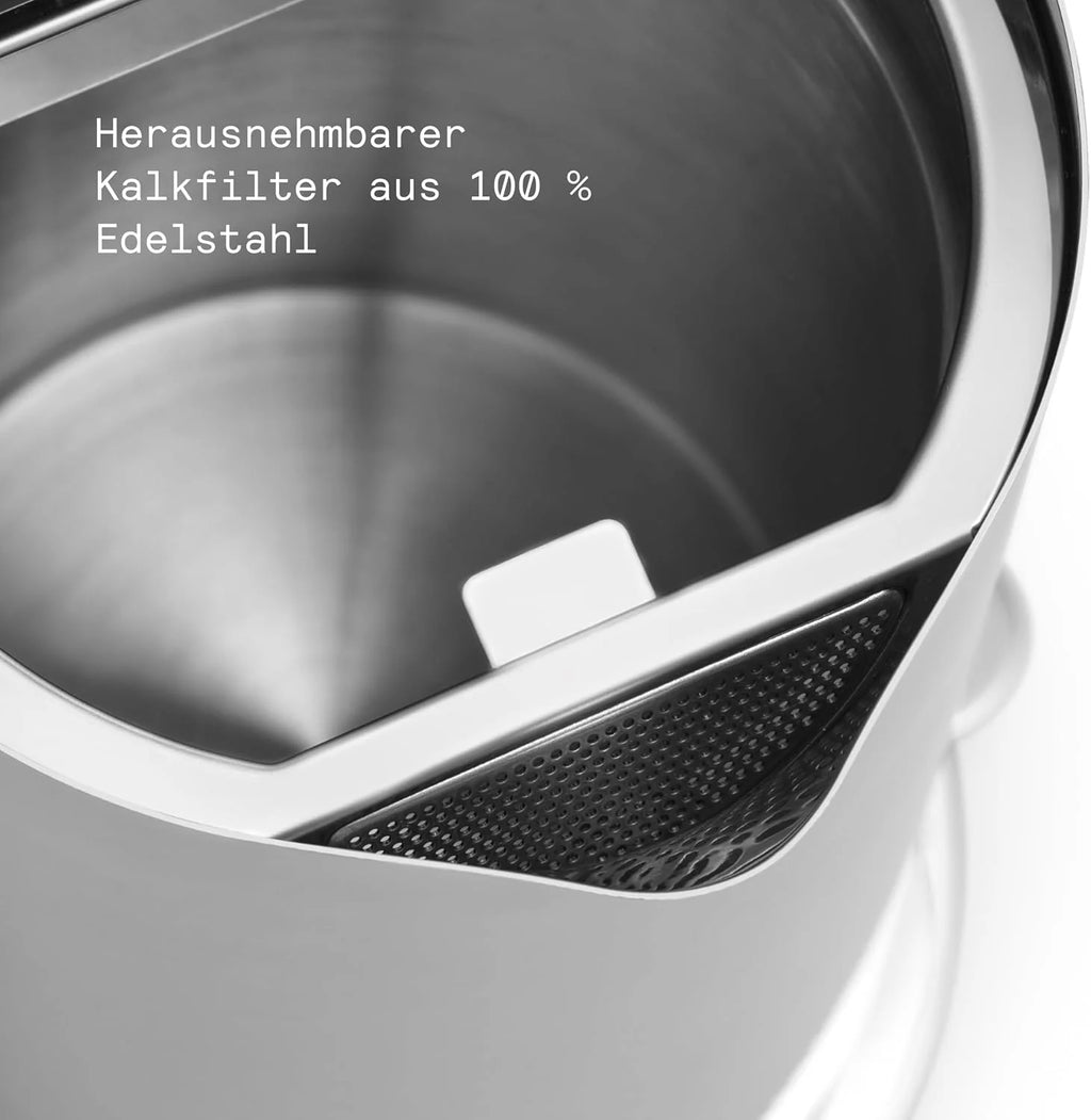 Hervidor de agua Aarke 2026 de acero inoxidable con múltiples ajustes de temperatura, base giratoria de 360°, proceso de ebullición silencioso y boquilla antigoteo, capacidad de 1,2 litros (Acero).
