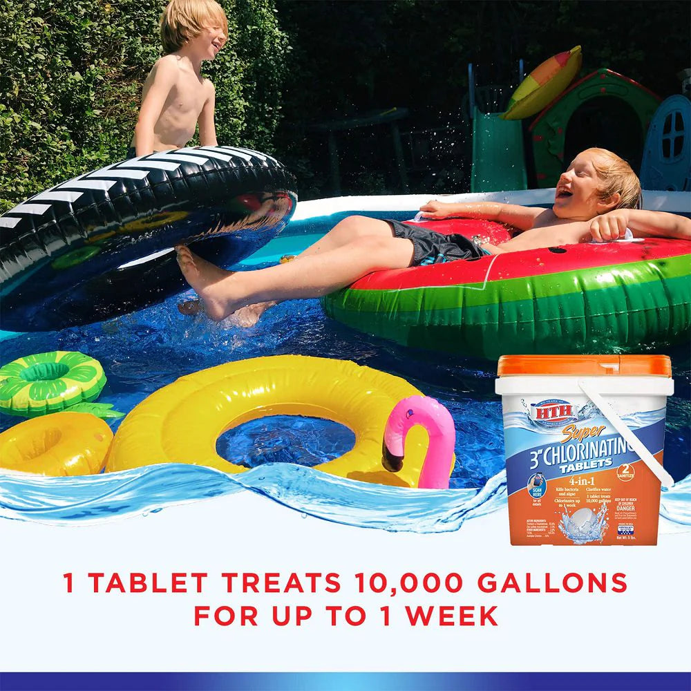 2026 HTH 42034 Super 3′′ Chlorinating Tablets for Swimming Pools, 25 lbs
