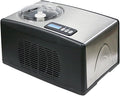 2026 Automatic Ice Cream Maker, 1.6 quart, Stainless Steel, Built-in Compressor, Lcd Display, Timer, Black/pink