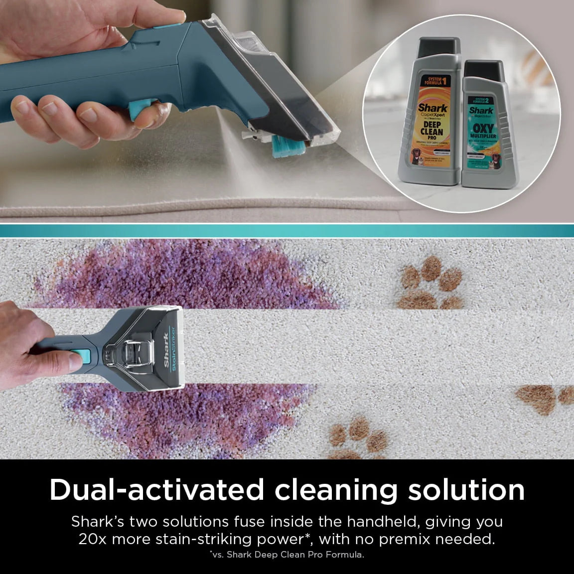 2026 Shark CarpetXpert with StainStriker, Upright Carpet, Area Rug & Upholstery Cleaner for Pets, Built-in Spot & Stain Eliminator, Deep Cleaning & Tough Stain Removal, Carpet Shampooer, Navy, New,EX200