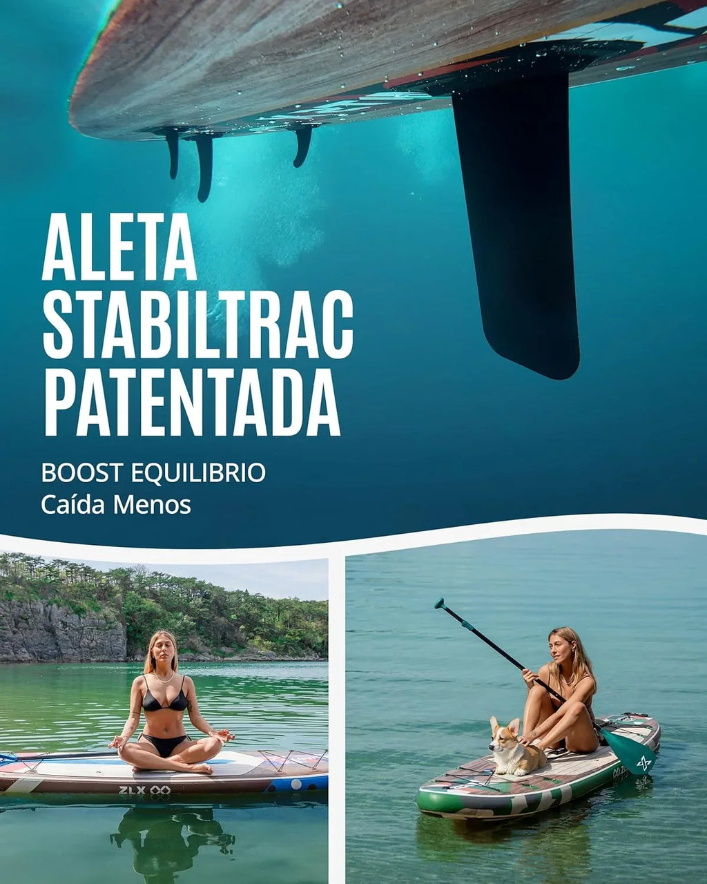 2026 ZLX Tabla de Surf de Remo con Asiento de 320 cm, Inflable, para Adultos, Apta para Principiantes, Amplia y Estable, Antideslizante