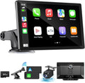 2026 Wireless Apple Carplay Screen for Car 4K Dash Cam 9 Portable Apple Carplay Android Auto Car Stereo with 1080P Backup Camera GPS Navigation M