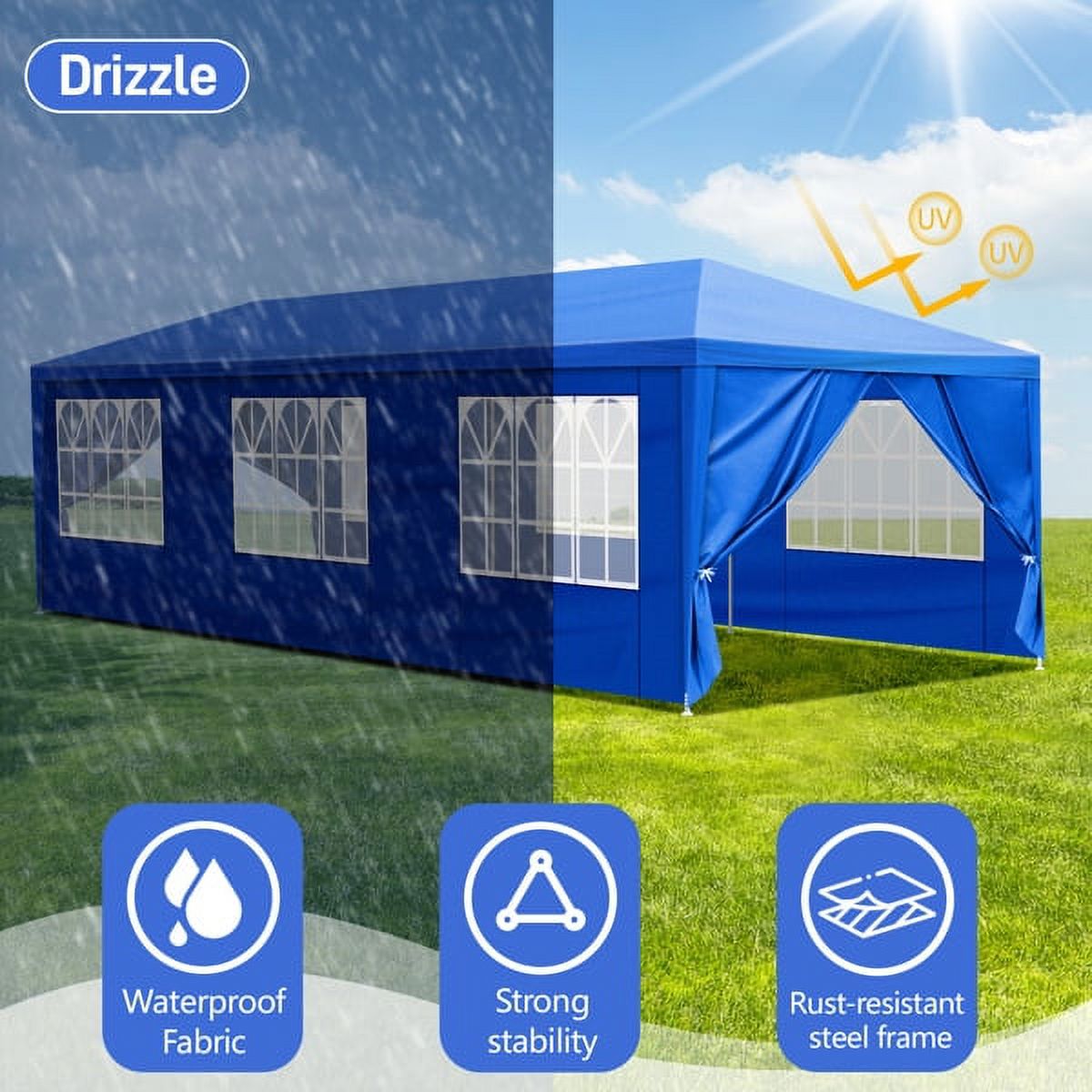 2026 Sythers 10'x10' Pop Up Canopy Tent with 4 Removable Sidewalls, Portable Gazebo, UV Resistant Waterproof, Enclosed Canopy Tent for Outdoor Events, Patio, Backyard, Party, BBQ, Camping, Black