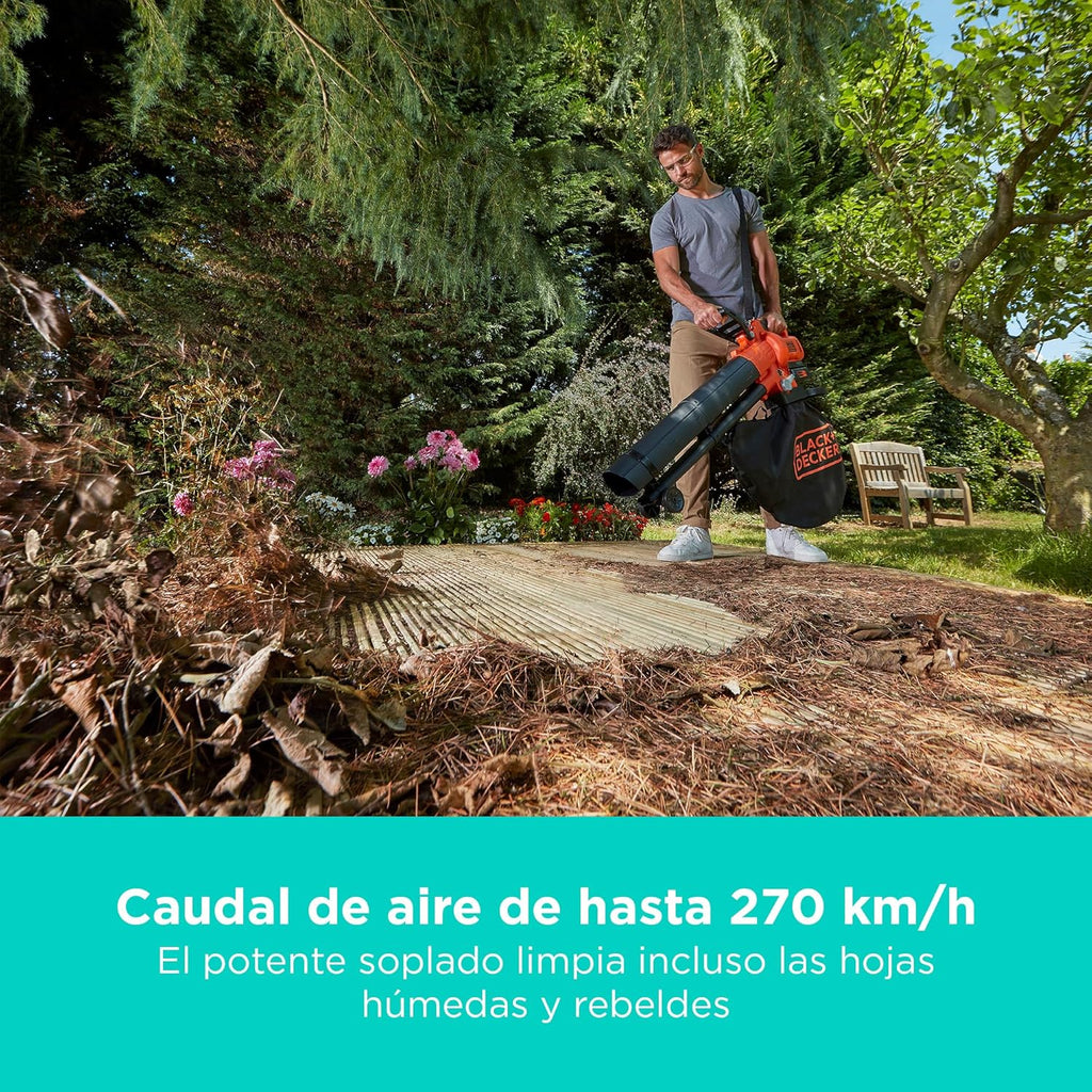 2026 BLACK+DECKER Sopladora, aspiradora y trituradora de Hojas sin Cable de 36v, con Bolsa de recolección de 45L y batería de Litio de 2.5Ah, BCBLV3625L1 – QW