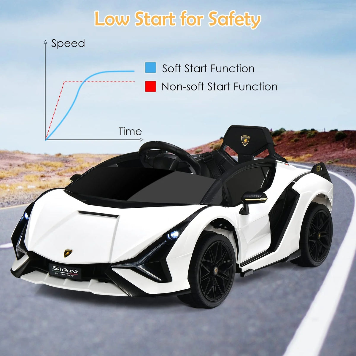 Lamborghini Licenciado Eléctrico con Suspensión y Bluetooth 2026