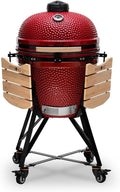 2026 Kamado BONO BBQ – Barbacoa Grande XXL con 10 accesorios – Ø 59 cm Kamado Barbacoa con Accesorios – Parrilla ahumador rojo en la terraza, balcón o jardín