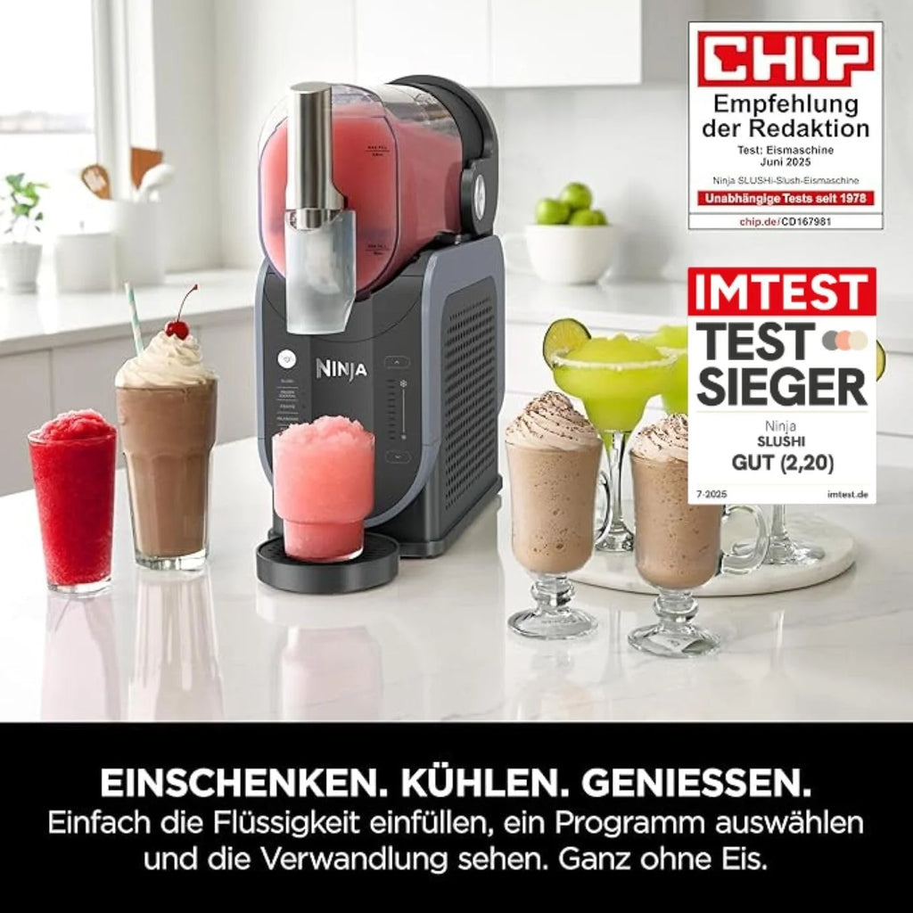 Máquina Ninja SLUSHi 2026 para granizados, cócteles helados, frappés, batidos y zumos congelados, no requiere hielo ni preparación, tecnología WhisperChill, capacidad de 1,9 L, color verde, FS301EUTG