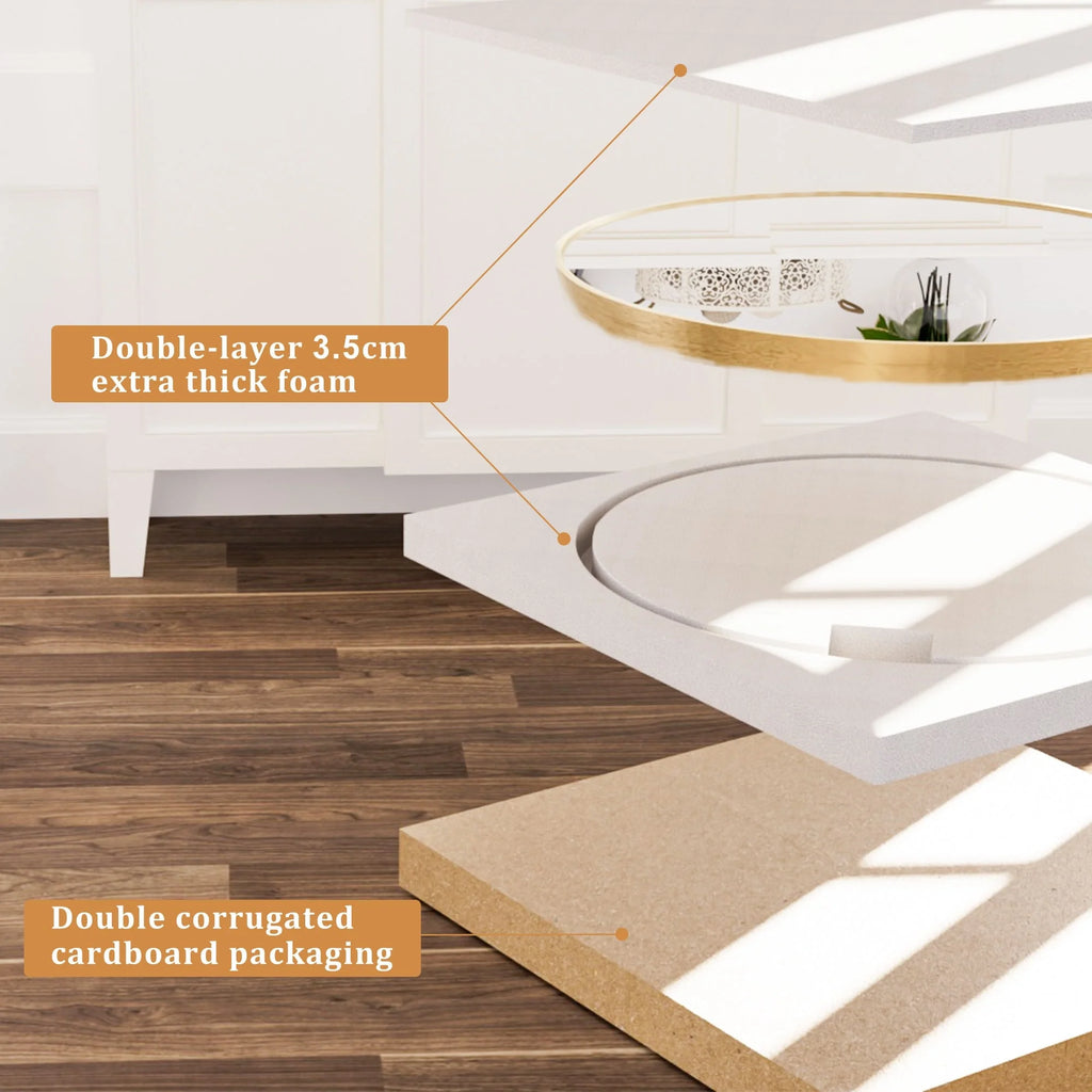 2026 Modern Round Bathroom Vanity Mirror, Wall Mounted Circular Mirror for Bathroom, Bedroom and Home Decor