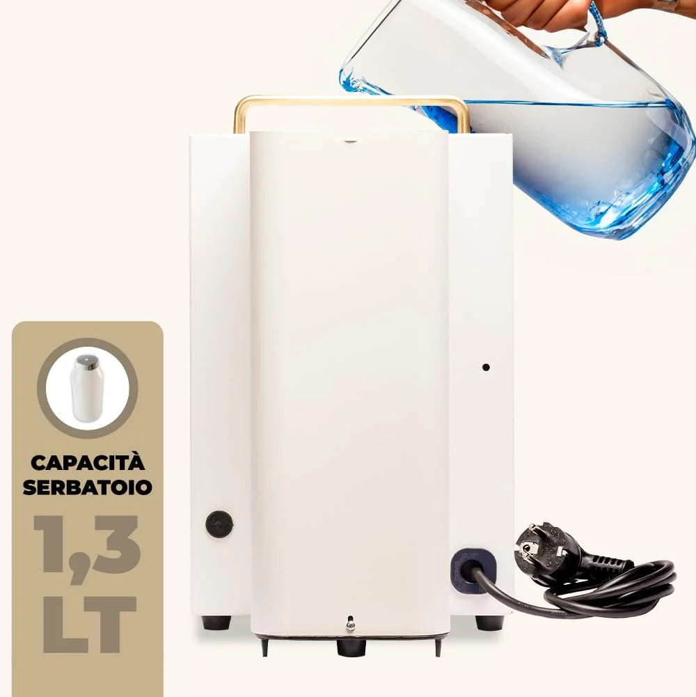 Cafetera Faber PRO Total Deluxe 2026, fabricada en latón, con papel ESE de 44 mm y capacidad de 1,3 litros (blanca).