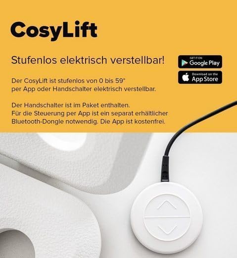 2026 COSYLIFT Base de cama de láminas, complemento para somier – Elevador ajustable eléctricamente para bases de cama de láminas y colchones, para todo tipo de camas y somieres – con motor y control manual