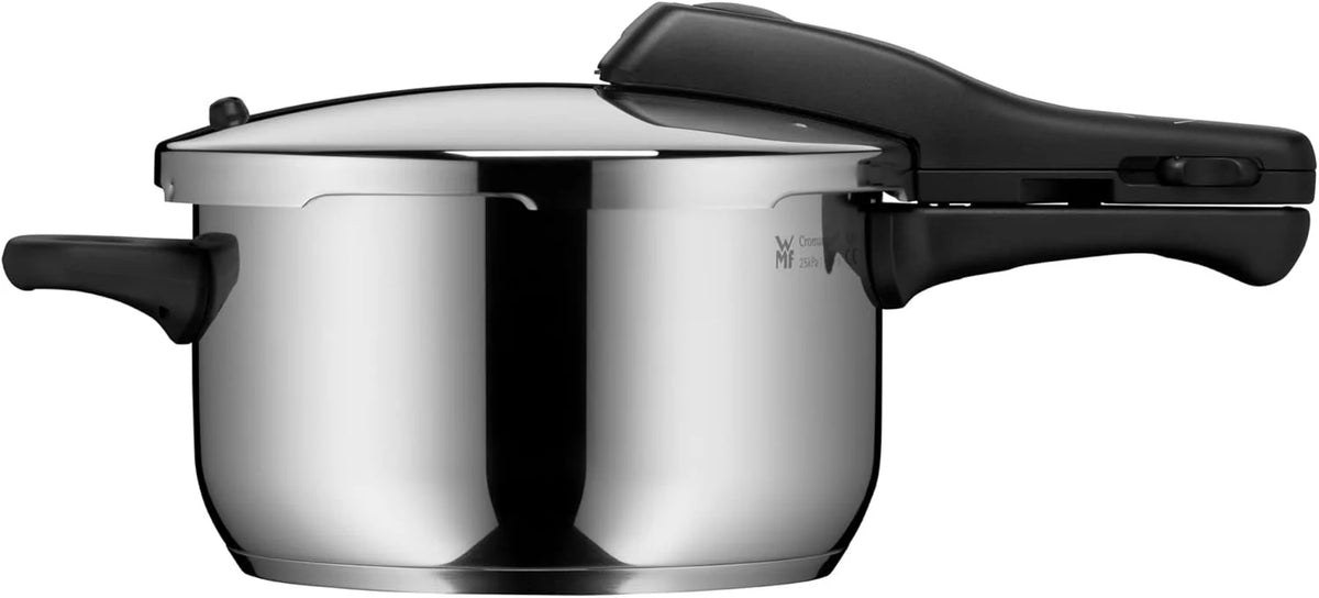 2026 Juego de olla a presión WMF Perfect One Pot para inducción, 2 piezas, capacidad de 4,5 L y 3 L, indicador de cocción grande, 2 niveles de cocción, asa de tapa extraíble, apto para todo tipo de cocinas, acero inoxidable.