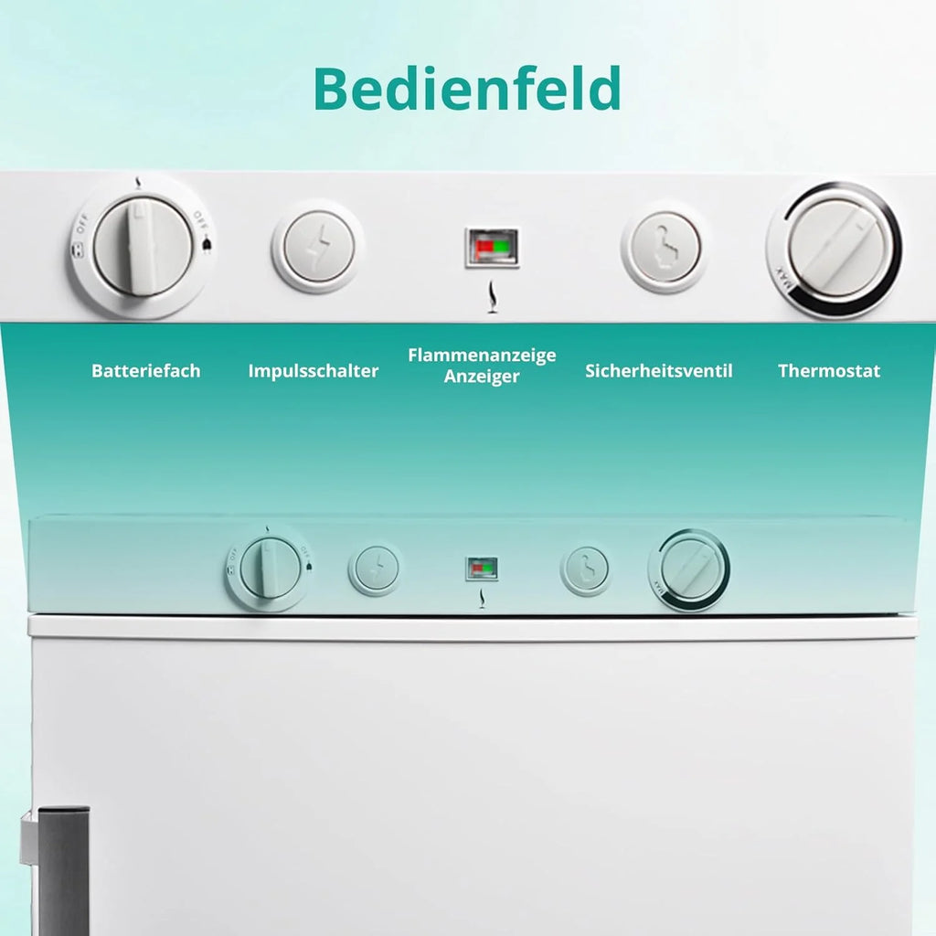 Refrigerador/congelador SMETA 2026 a gas, 12V/230V, refrigerador con compartimento congelador de 100L, refrigerador combinado silencioso para camping, hogar, caravana, garaje, puerta, autocaravana, blanco