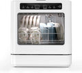 2026 Encimera lavavajillas portátil de 800W, lavavajillas de mesa con 6 programas y tanque de agua de 6L, mini lavavajillas con cubierta semitransparente e indicador LED, perfecto y sencillo para