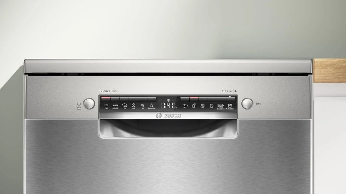 2026 Bosch – Lavavajillas Libre Instalación, 60 cm, Serie 4, Home Connect, Motor EcoSilence, Acero, SMS4EMI06E