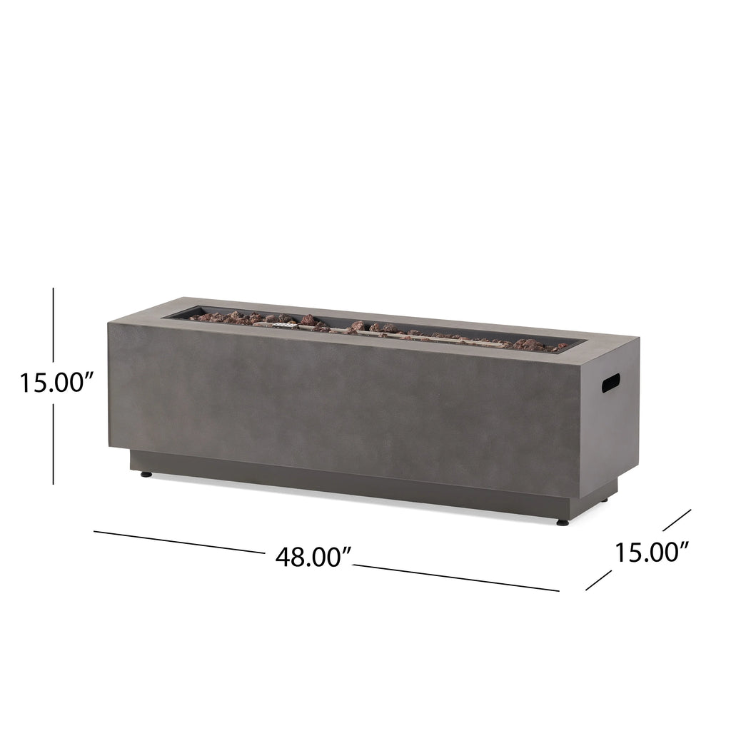 2026 Christopher Knight Home Wellington Outdoor 50,000 BTU Rectangular Fire Pit (No Tank Holder) by  Brushed Brown