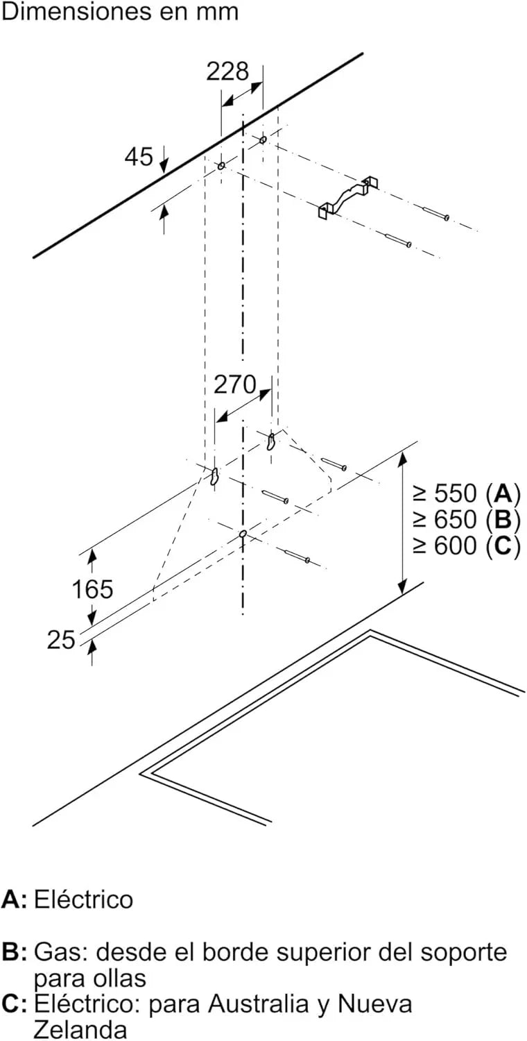 2026 Balay – Campana Exrtactora Decorativa de Pared Piramidal, 90 cm de ancho, 3 potencias de extracción, Instalación en Salida de Humos o Recirculación, Acero Inoxidable, 3BC696MX