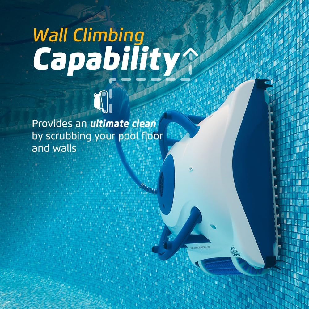 2026 Wi-fi Automatic Robotic Pool Vacuum Cleaner, Always Cleaning, Never Charging, with Wall Climbing Scrubber Brush, Ideal for In-ground Pools…